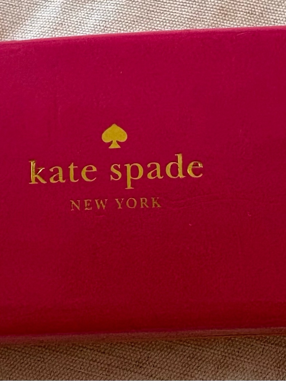 kate spade Pink and Gold Logo Glasses Case